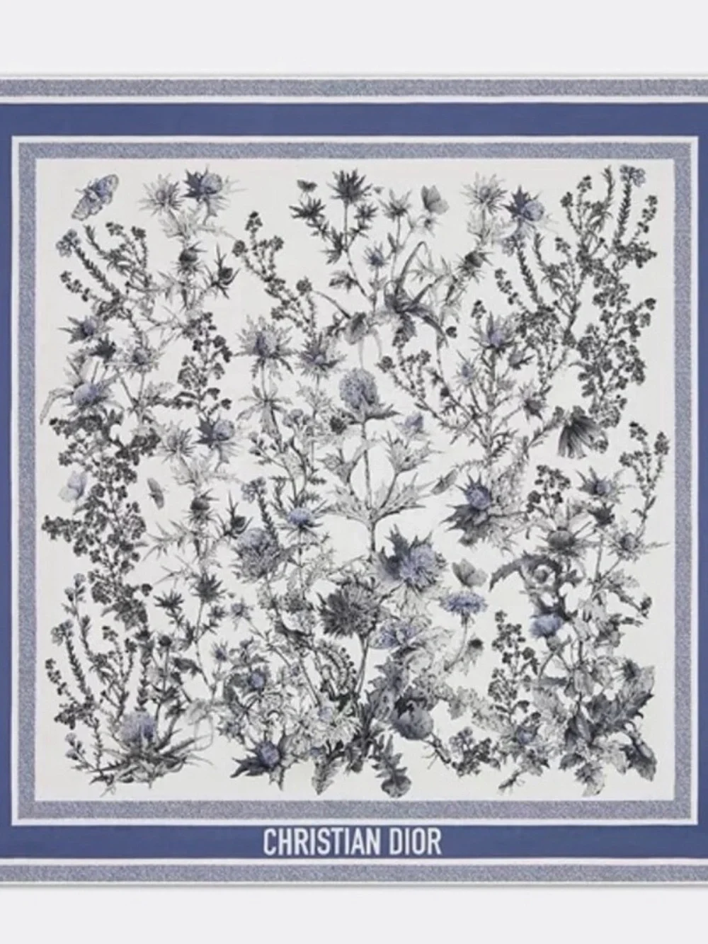 NIB Women’s Dior Chardon 90 100% Silk Pietro Ruffin Floral Square Scarf